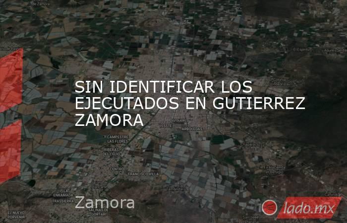 SIN IDENTIFICAR LOS EJECUTADOS EN GUTIERREZ ZAMORA. Noticias en tiempo real