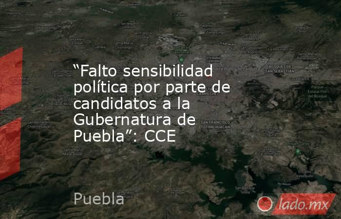 “Falto sensibilidad política por parte de candidatos a la Gubernatura de Puebla”: CCE. Noticias en tiempo real