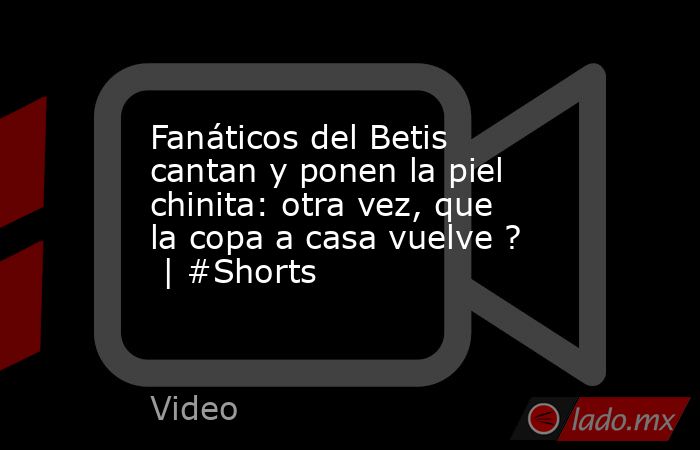 Fanáticos del Betis cantan y ponen la piel chinita: otra vez, que la copa a casa vuelve ?  | #Shorts. Noticias en tiempo real