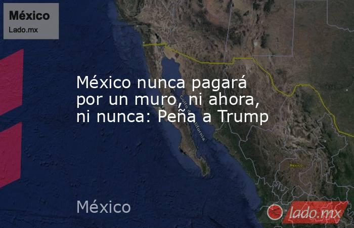 México nunca pagará por un muro, ni ahora, ni nunca: Peña a Trump. Noticias en tiempo real