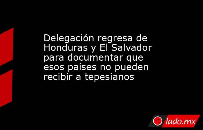 Delegación regresa de Honduras y El Salvador para documentar que esos países no pueden recibir a tepesianos. Noticias en tiempo real