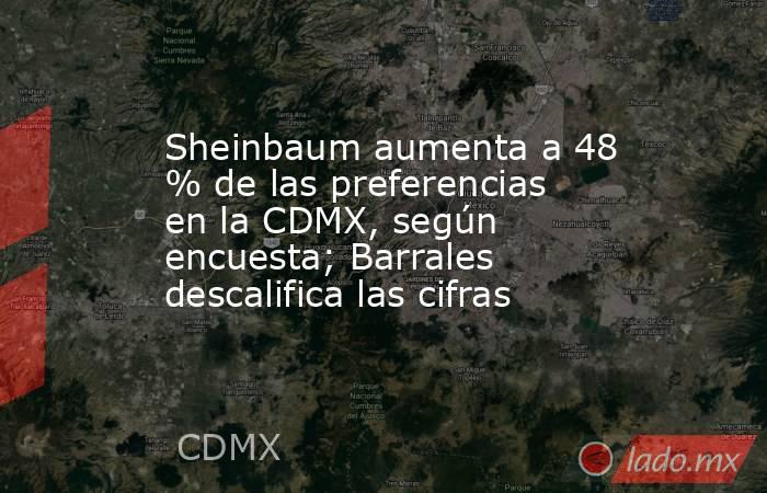 Sheinbaum aumenta a 48 % de las preferencias en la CDMX, según encuesta; Barrales descalifica las cifras. Noticias en tiempo real