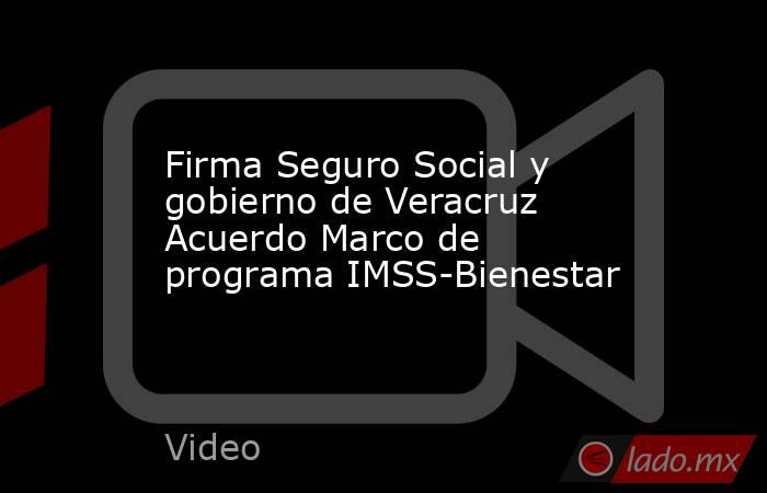 Firma Seguro Social y gobierno de Veracruz Acuerdo Marco de programa IMSS-Bienestar. Noticias en tiempo real