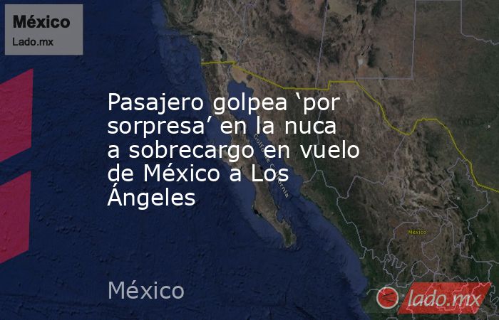 Pasajero golpea ‘por sorpresa’ en la nuca a sobrecargo en vuelo de México a Los Ángeles. Noticias en tiempo real