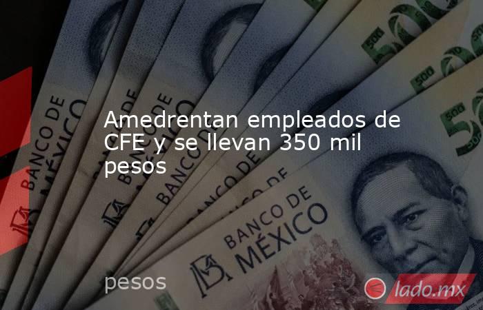 Amedrentan empleados de CFE y se llevan 350 mil pesos. Noticias en tiempo real
