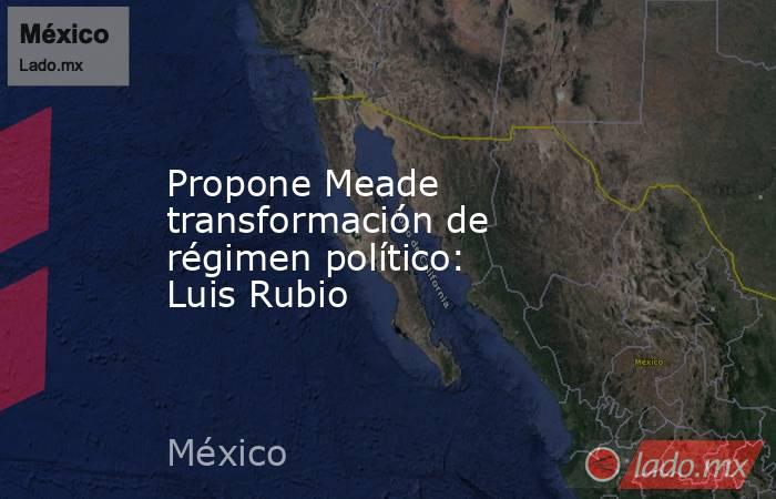 Propone Meade transformación de régimen político: Luis Rubio. Noticias en tiempo real