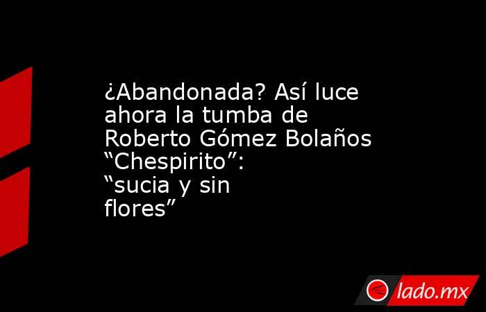 ¿Abandonada? Así luce ahora la tumba de Roberto Gómez Bolaños “Chespirito”: “sucia y sin flores”. Noticias en tiempo real