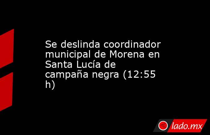 Se deslinda coordinador municipal de Morena en Santa Lucía de campaña negra (12:55 h). Noticias en tiempo real