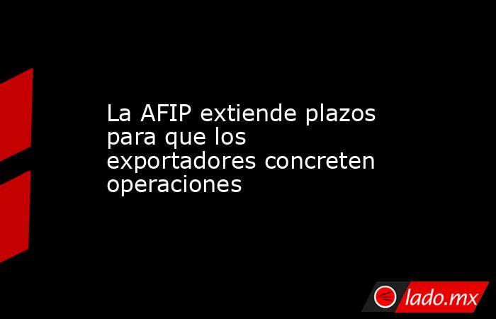 La AFIP extiende plazos para que los exportadores concreten operaciones. Noticias en tiempo real