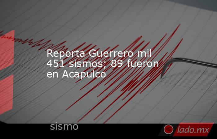 Reporta Guerrero mil 451 sismos; 89 fueron en Acapulco. Noticias en tiempo real