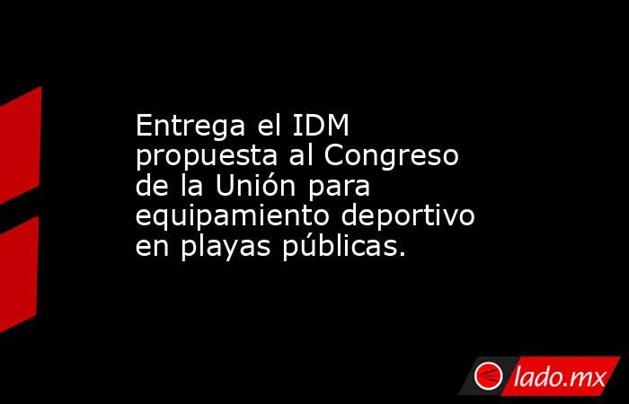 Entrega el IDM propuesta al Congreso de la Unión para equipamiento deportivo en playas públicas.. Noticias en tiempo real