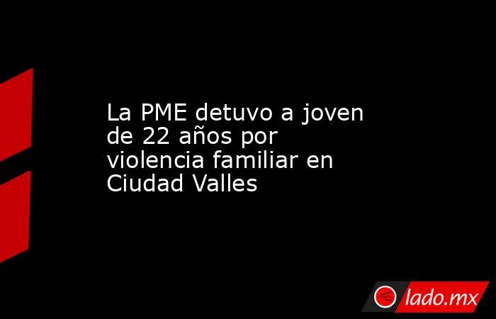 La PME detuvo a joven de 22 años por violencia familiar en Ciudad Valles. Noticias en tiempo real