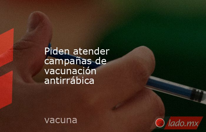 Piden atender campañas de vacunación antirrábica. Noticias en tiempo real