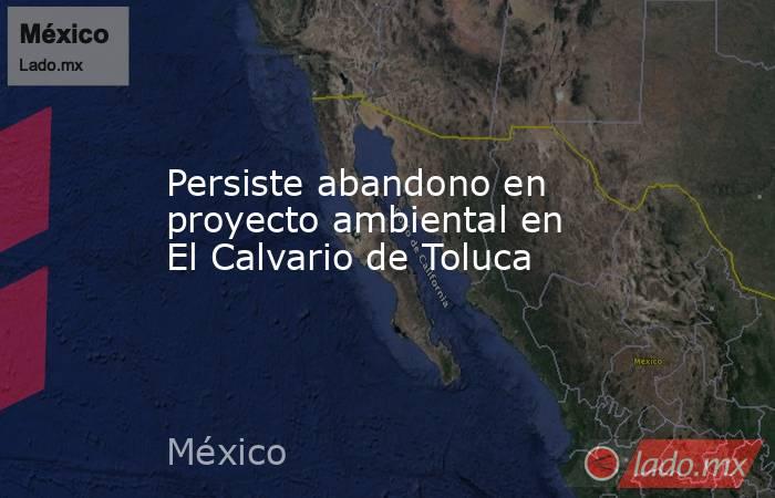 Persiste abandono en proyecto ambiental en El Calvario de Toluca. Noticias en tiempo real