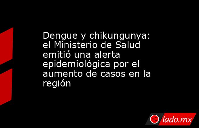 Dengue y chikungunya: el Ministerio de Salud emitió una alerta epidemiológica por el aumento de casos en la región . Noticias en tiempo real