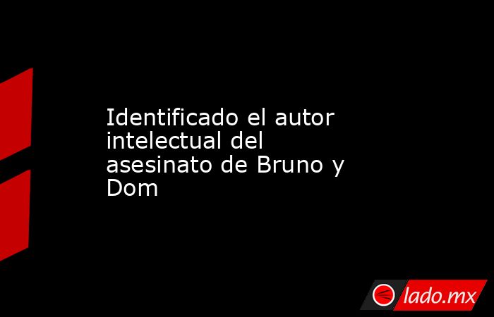 Identificado el autor intelectual del asesinato de Bruno y Dom. Noticias en tiempo real