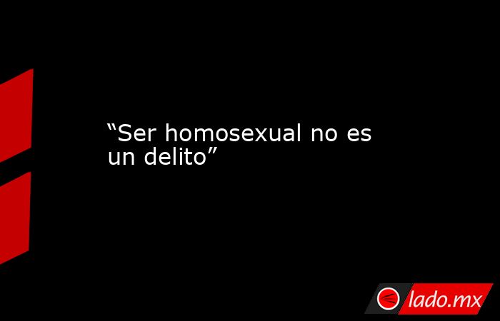 “Ser homosexual no es un delito”. Noticias en tiempo real