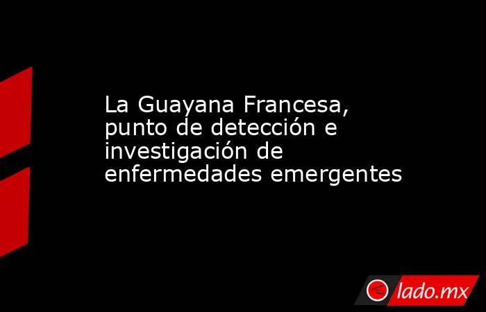 La Guayana Francesa, punto de detección e investigación de enfermedades emergentes. Noticias en tiempo real