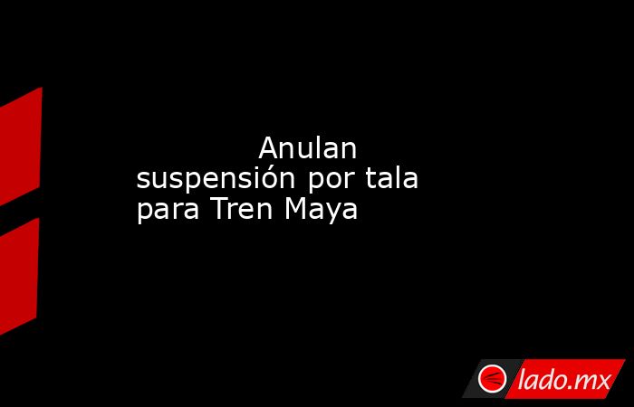             Anulan suspensión por tala para Tren Maya            . Noticias en tiempo real
