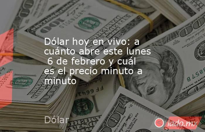 Dólar hoy en vivo: a cuánto abre este lunes  6 de febrero y cuál es el precio minuto a minuto. Noticias en tiempo real