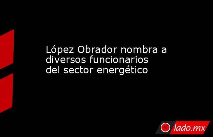 López Obrador nombra a diversos funcionarios del sector energético. Noticias en tiempo real