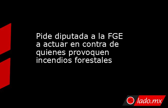 Pide diputada a la FGE a actuar en contra de quienes provoquen incendios forestales. Noticias en tiempo real