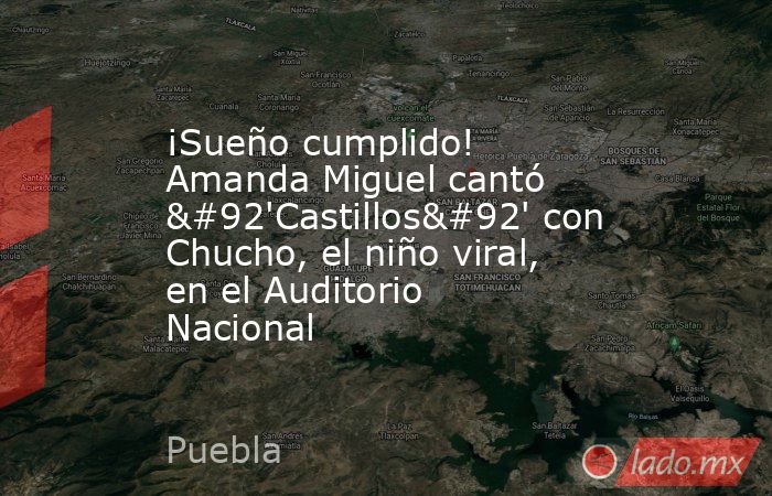 ¡Sueño cumplido! Amanda Miguel cantó \'Castillos\' con Chucho, el niño viral, en el Auditorio Nacional. Noticias en tiempo real