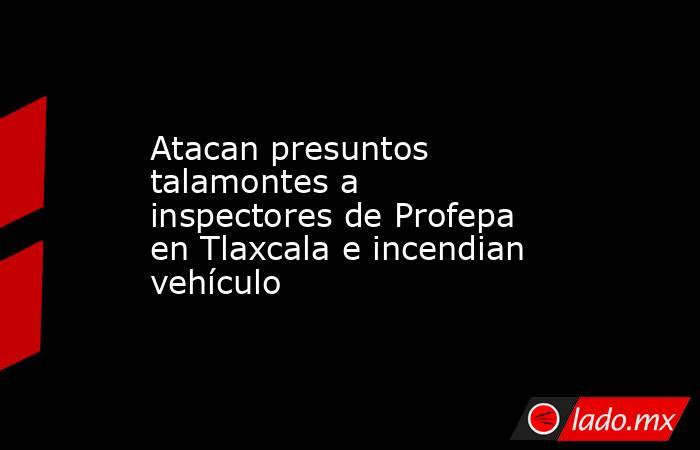 Atacan presuntos talamontes a inspectores de Profepa en Tlaxcala e incendian vehículo. Noticias en tiempo real