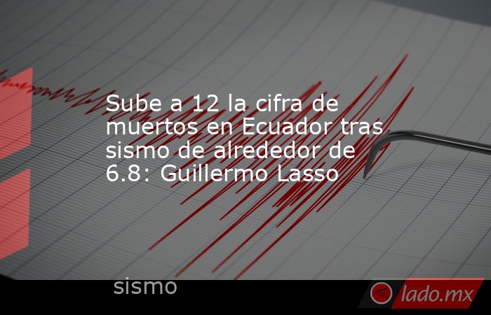 Sube a 12 la cifra de muertos en Ecuador tras sismo de alrededor de 6.8: Guillermo Lasso. Noticias en tiempo real