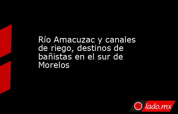 Río Amacuzac y canales de riego, destinos de bañistas en el sur de Morelos. Noticias en tiempo real