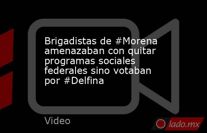Brigadistas de #Morena amenazaban con quitar programas sociales federales sino votaban por #Delfina. Noticias en tiempo real