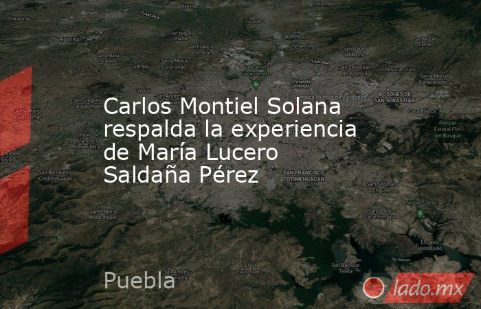 Carlos Montiel Solana respalda la experiencia de María Lucero Saldaña Pérez. Noticias en tiempo real