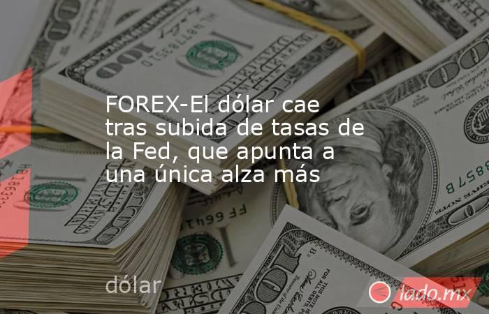 FOREX-El dólar cae tras subida de tasas de la Fed, que apunta a una única alza más. Noticias en tiempo real