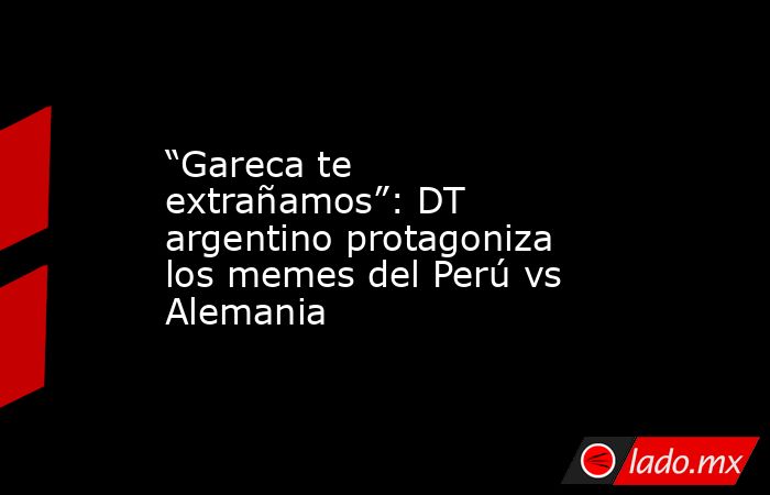 “Gareca te extrañamos”: DT argentino protagoniza los memes del Perú vs Alemania. Noticias en tiempo real