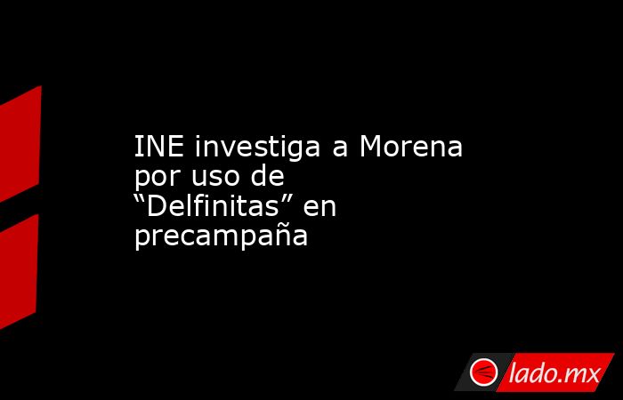 INE investiga a Morena por uso de “Delfinitas” en precampaña. Noticias en tiempo real