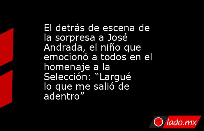 El detrás de escena de la sorpresa a José Andrada, el niño que emocionó a todos en el homenaje a la Selección: “Largué lo que me salió de adentro”. Noticias en tiempo real