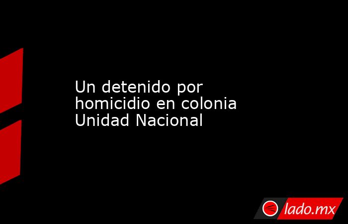 Un detenido por homicidio en colonia Unidad Nacional. Noticias en tiempo real