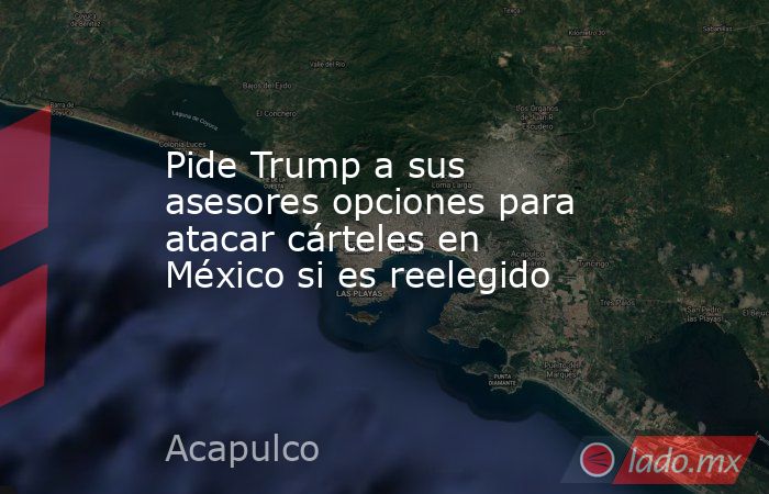 Pide Trump a sus asesores opciones para atacar cárteles en México si es reelegido. Noticias en tiempo real