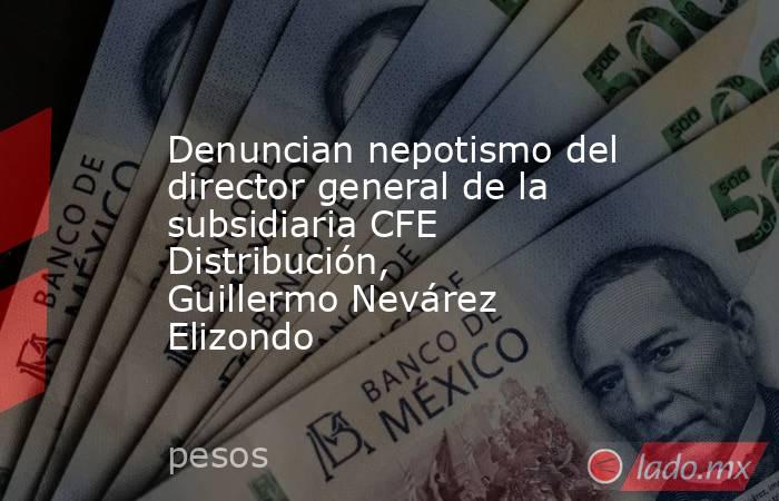 Denuncian nepotismo del director general de la subsidiaria CFE Distribución, Guillermo Nevárez Elizondo. Noticias en tiempo real