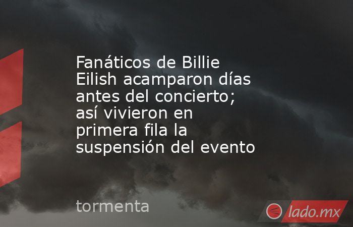 Fanáticos de Billie Eilish acamparon días antes del concierto; así vivieron en primera fila la suspensión del evento. Noticias en tiempo real