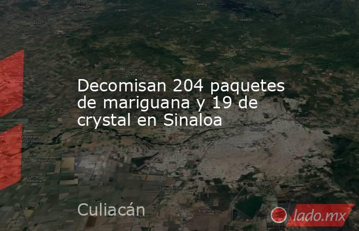 Decomisan 204 paquetes de mariguana y 19 de crystal en Sinaloa. Noticias en tiempo real