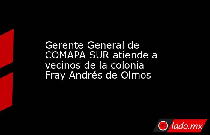 Gerente General de COMAPA SUR atiende a vecinos de la colonia Fray Andrés de Olmos. Noticias en tiempo real