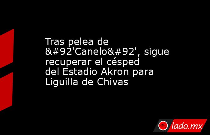 Tras pelea de \'Canelo\', sigue recuperar el césped del Estadio Akron para Liguilla de Chivas. Noticias en tiempo real