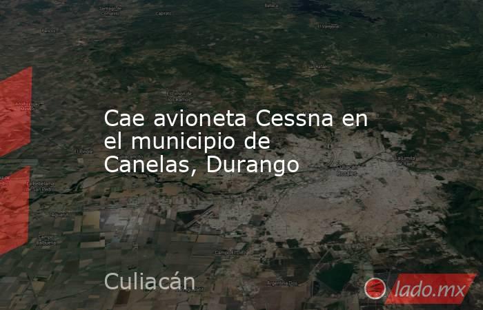 Cae avioneta Cessna en el municipio de Canelas, Durango. Noticias en tiempo real