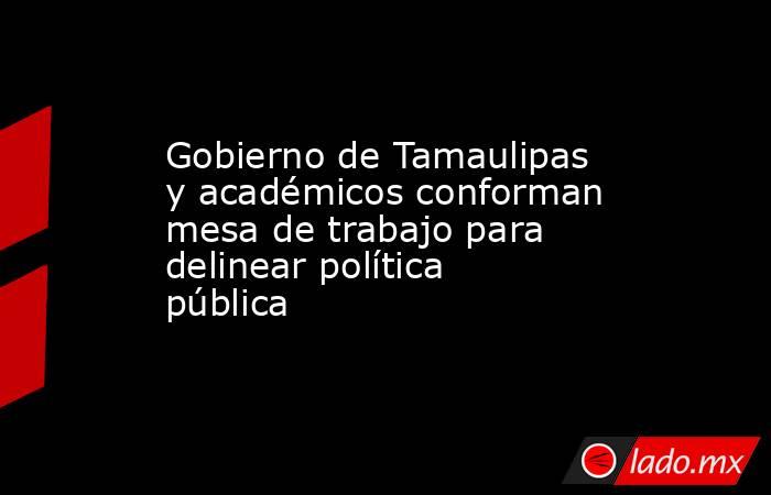 Gobierno de Tamaulipas y académicos conforman mesa de trabajo para delinear política pública. Noticias en tiempo real