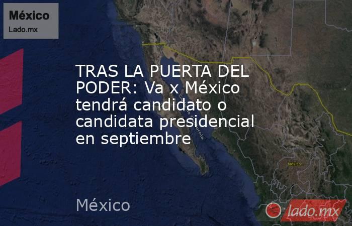 TRAS LA PUERTA DEL PODER: Va x México tendrá candidato o candidata presidencial en septiembre. Noticias en tiempo real