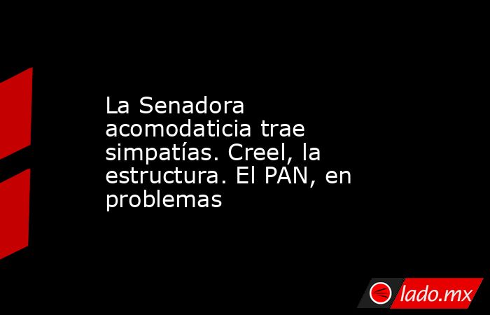 La Senadora acomodaticia trae simpatías. Creel, la estructura. El PAN, en problemas. Noticias en tiempo real