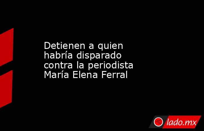 Detienen a quien habría disparado contra la periodista María Elena Ferral. Noticias en tiempo real
