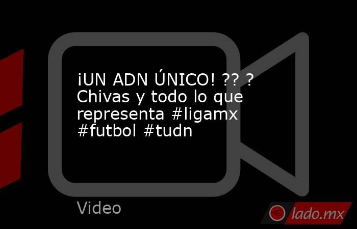 ¡UN ADN ÚNICO! ?? ? Chivas y todo lo que representa #ligamx #futbol #tudn. Noticias en tiempo real