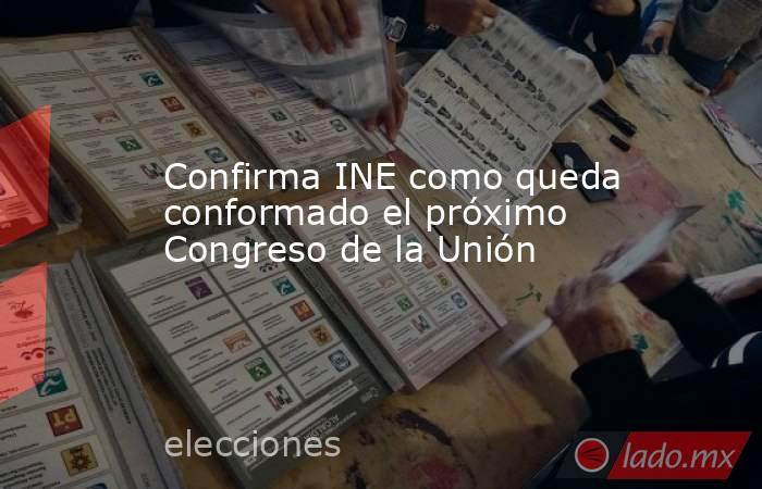 Confirma INE como queda conformado el próximo Congreso de la Unión. Noticias en tiempo real